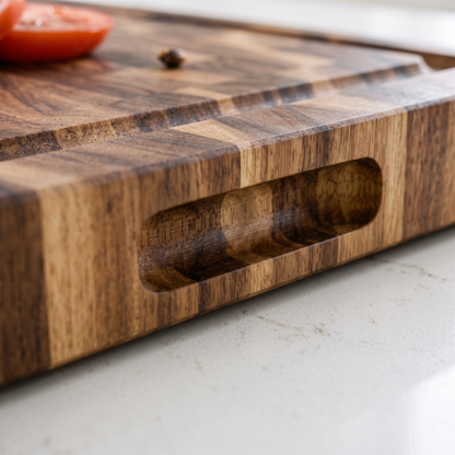 Cuisorb® Heavy-Duty End-Grain Acacia Wood Butcher Block with Deep Juice Groove