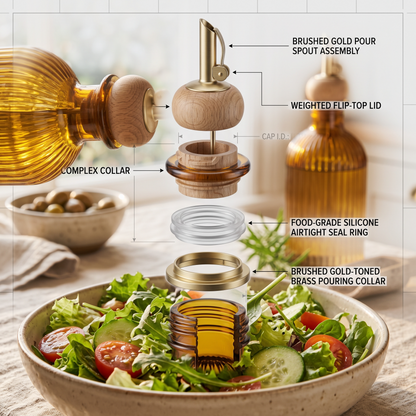 Cuisorb® Fluted High-Borosilicate Glass Oil & Vinegar Dispenser Set