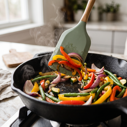 Cuisorb® Artisan Silicone & Acacia Wood Cooking Utensil Set with Ceramic Holder