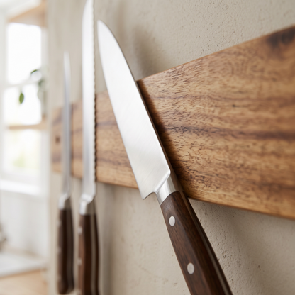 Cuisorb® Ultra-Strong Magnetic Acacia Wood Wall-Mounted Knife Bar